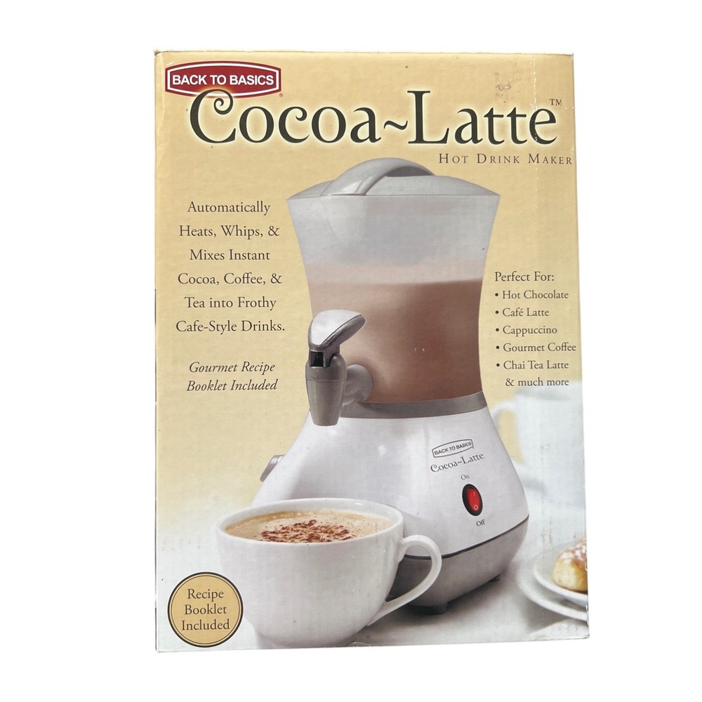 Back to Basics Cocoa-Latte Hot Drink Maker CM300W White 32oz Frother New